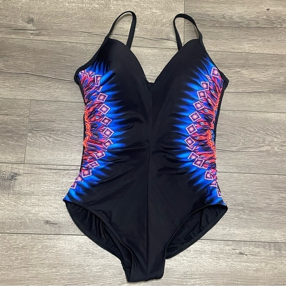 Miraclesuit MULTI Nepali Temptation Underwire One-Piece Swimsuit, US 16 NWOT - Picture 2 of 9